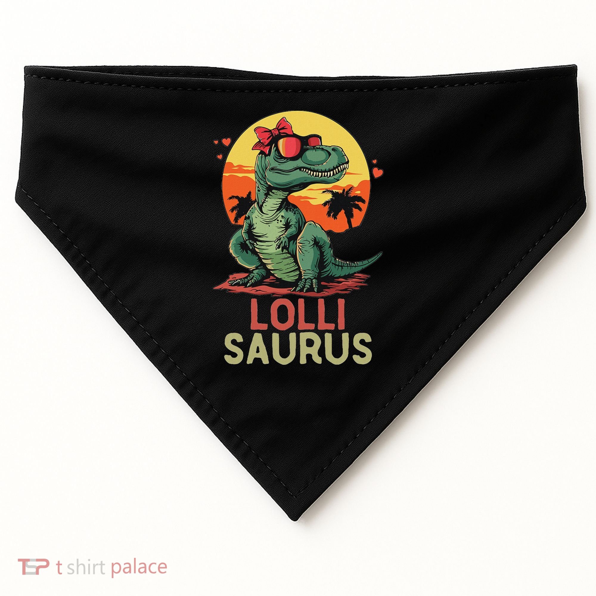 Lollisaurus Dino Dinosaur Lolli Saurus T Rex Funny Trex USA-Made Doggie Bandana