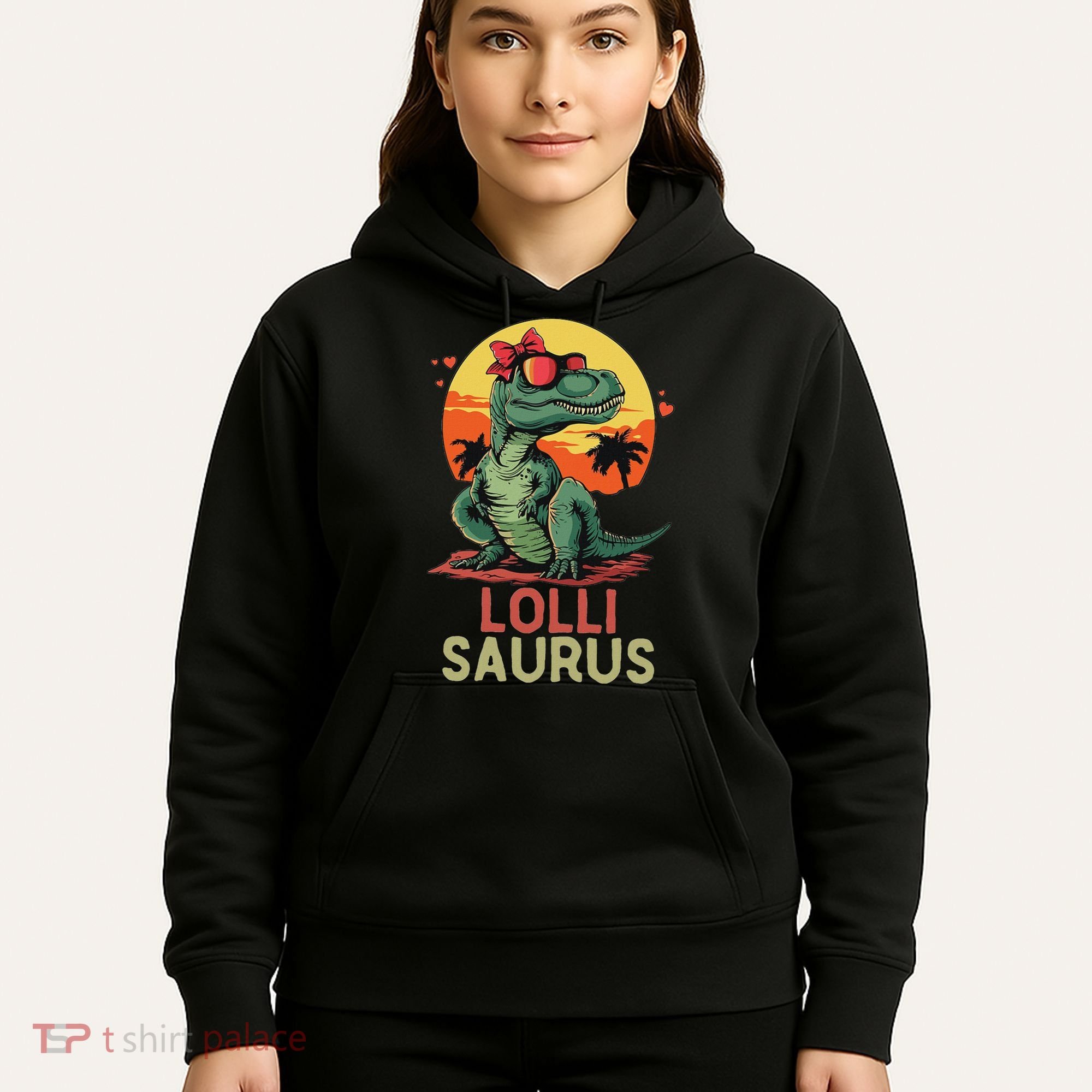 Lollisaurus Dino Dinosaur Lolli Saurus T Rex Funny Trex Hoodie