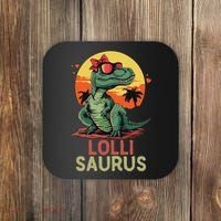 Lollisaurus Dino Dinosaur Lolli Saurus T Rex Funny Trex Coaster thumb 0