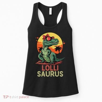Lollisaurus Dino Dinosaur Lolli Saurus T Rex Funny Trex Women's Tank Top