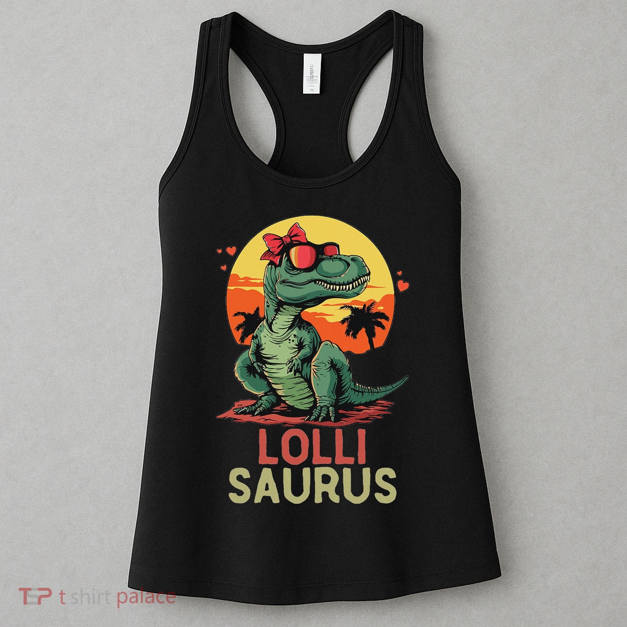 Lollisaurus Dino Dinosaur Lolli Saurus T Rex Funny Trex Women's Tank Top