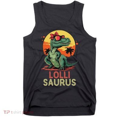 Lollisaurus Dino Dinosaur Lolli Saurus T Rex Funny Trex Tank Top