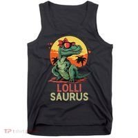 Lollisaurus Dino Dinosaur Lolli Saurus T Rex Funny Trex Tank Top thumb 0