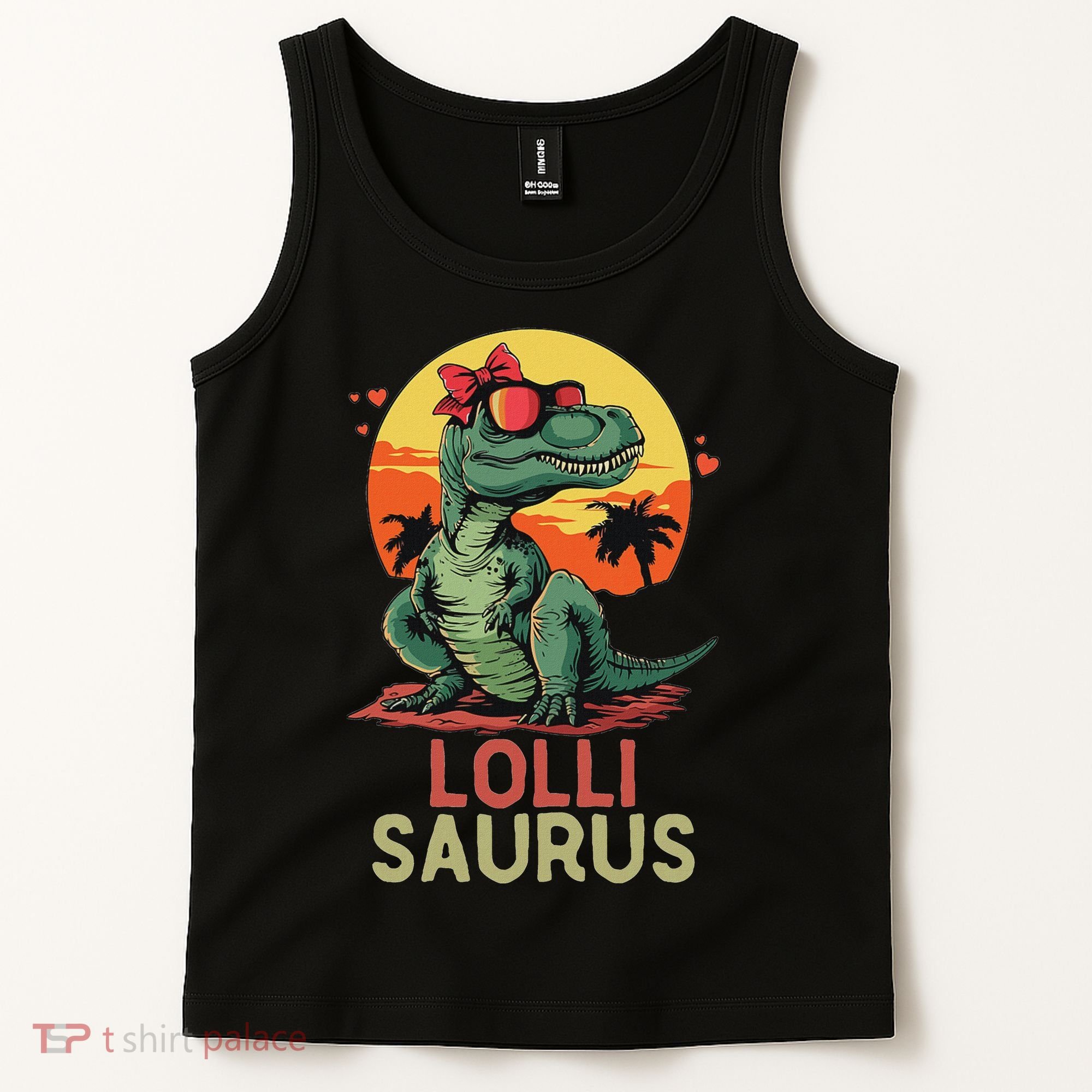 Lollisaurus Dino Dinosaur Lolli Saurus T Rex Funny Trex Tank Top