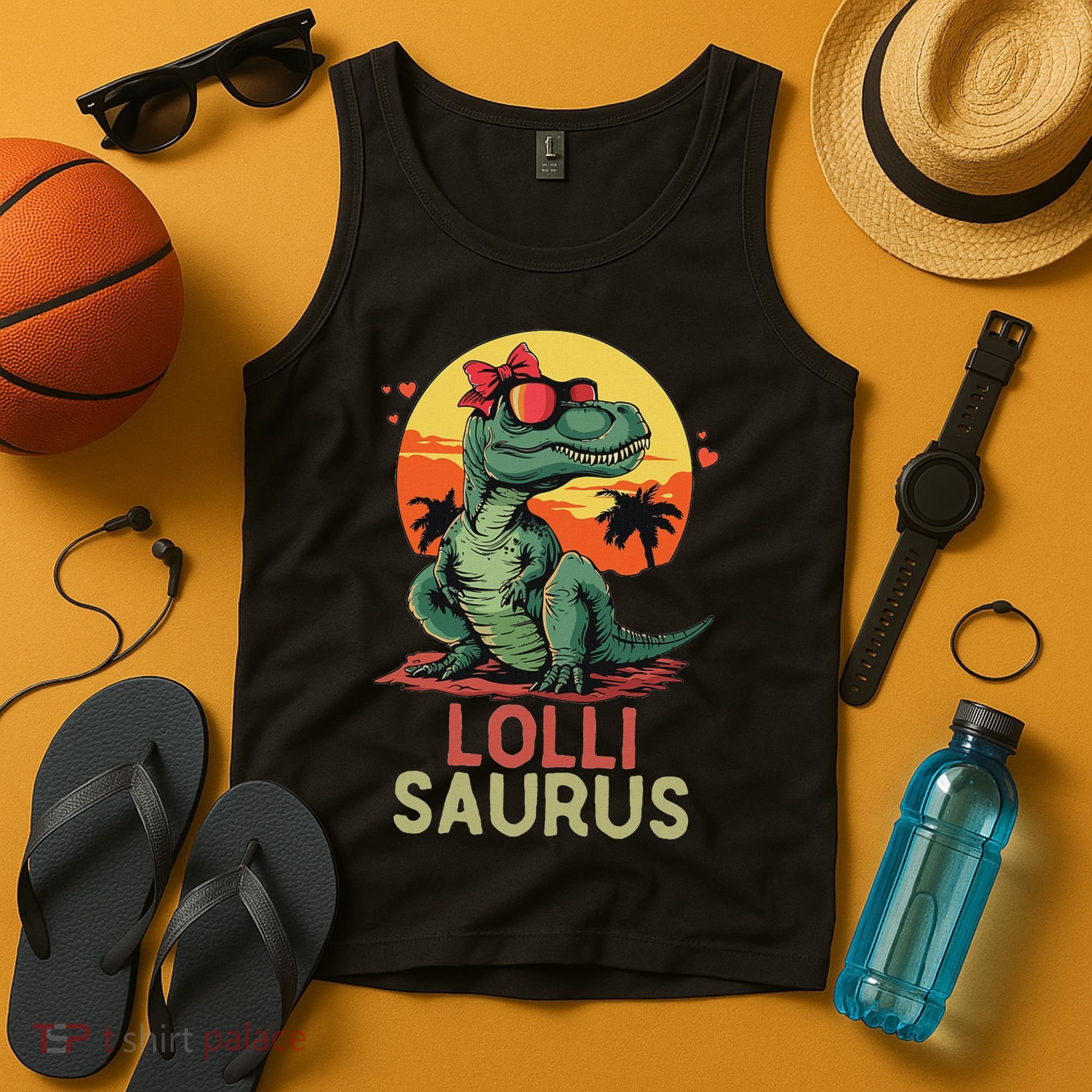 Lollisaurus Dino Dinosaur Lolli Saurus T Rex Funny Trex Tank Top