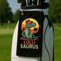 Lollisaurus Dino Dinosaur Lolli Saurus T Rex Funny Trex Golf Towel thumb 2