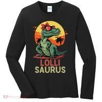 Lollisaurus Dino Dinosaur Lolli Saurus T Rex Funny Trex Women's Long Sleeve Shirt thumb 0