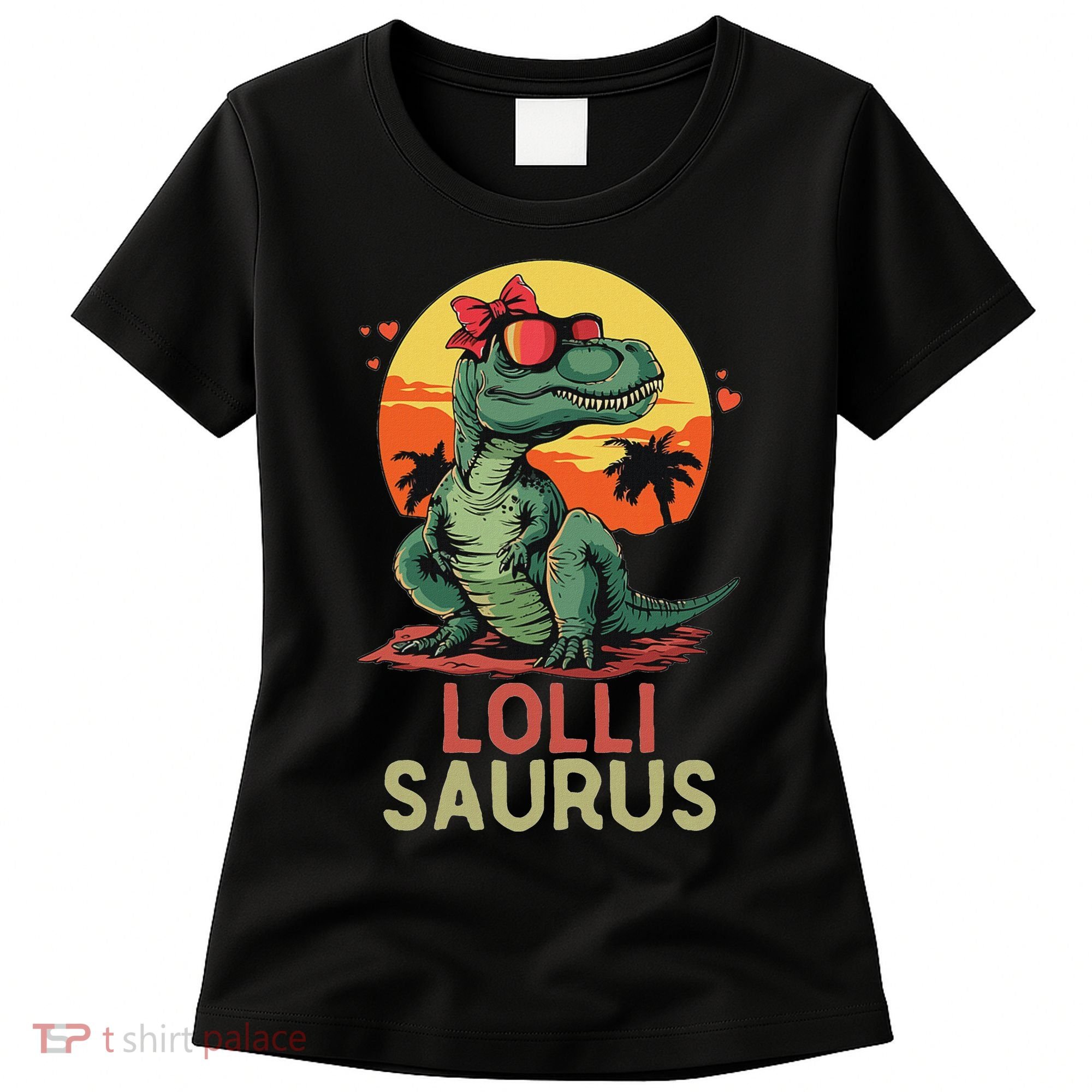 Lollisaurus Dino Dinosaur Lolli Saurus T Rex Funny Trex Women's T-Shirt