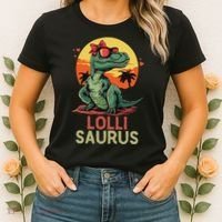 Lollisaurus Dino Dinosaur Lolli Saurus T Rex Funny Trex Women's T-Shirt thumb 2