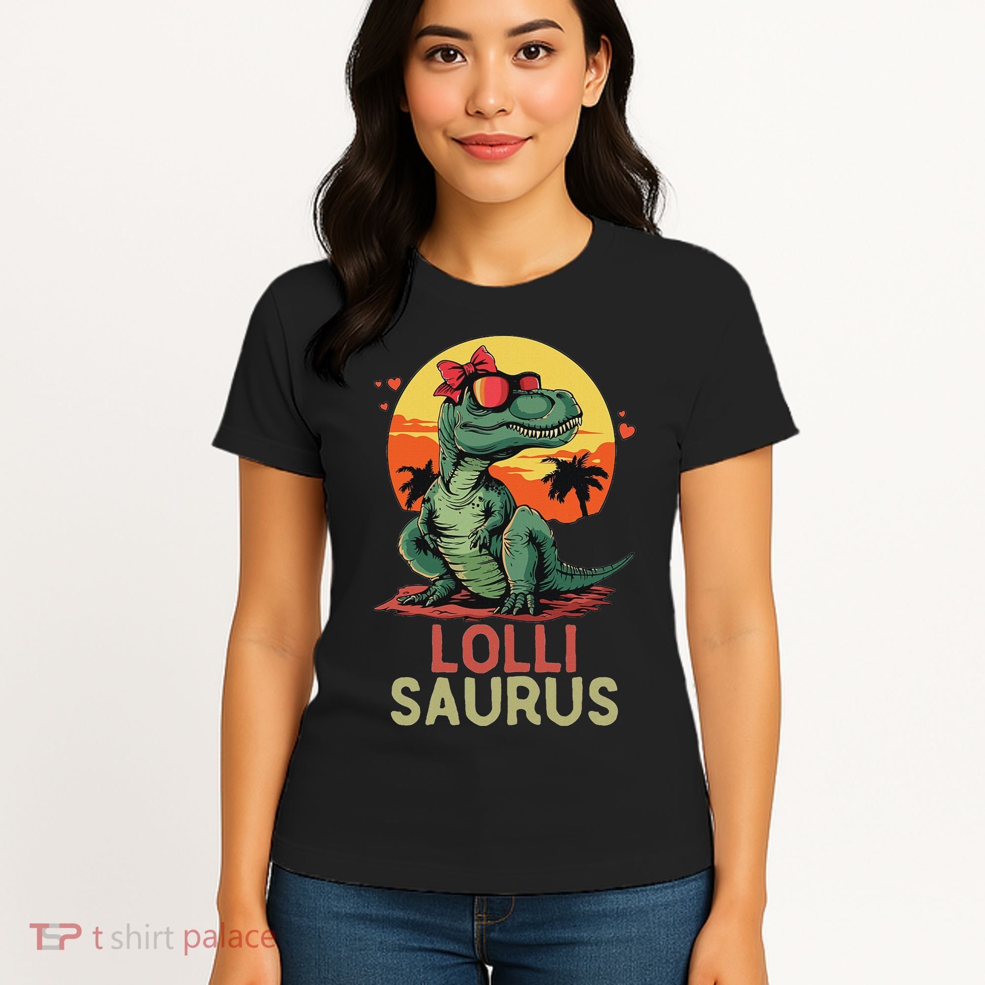 Lollisaurus Dino Dinosaur Lolli Saurus T Rex Funny Trex Women's T-Shirt