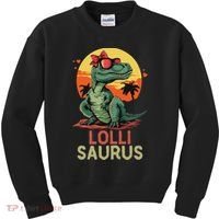 Lollisaurus Dino Dinosaur Lolli Saurus T Rex Funny Trex Kids Sweatshirt thumb 0