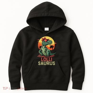 Lollisaurus Dino Dinosaur Lolli Saurus T Rex Funny Trex Kids Hoodie