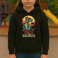 Lollisaurus Dino Dinosaur Lolli Saurus T Rex Funny Trex Kids Hoodie thumb 3