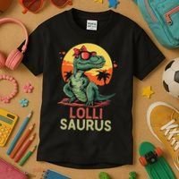 Lollisaurus Dino Dinosaur Lolli Saurus T Rex Funny Trex Kids T-Shirt thumb 3