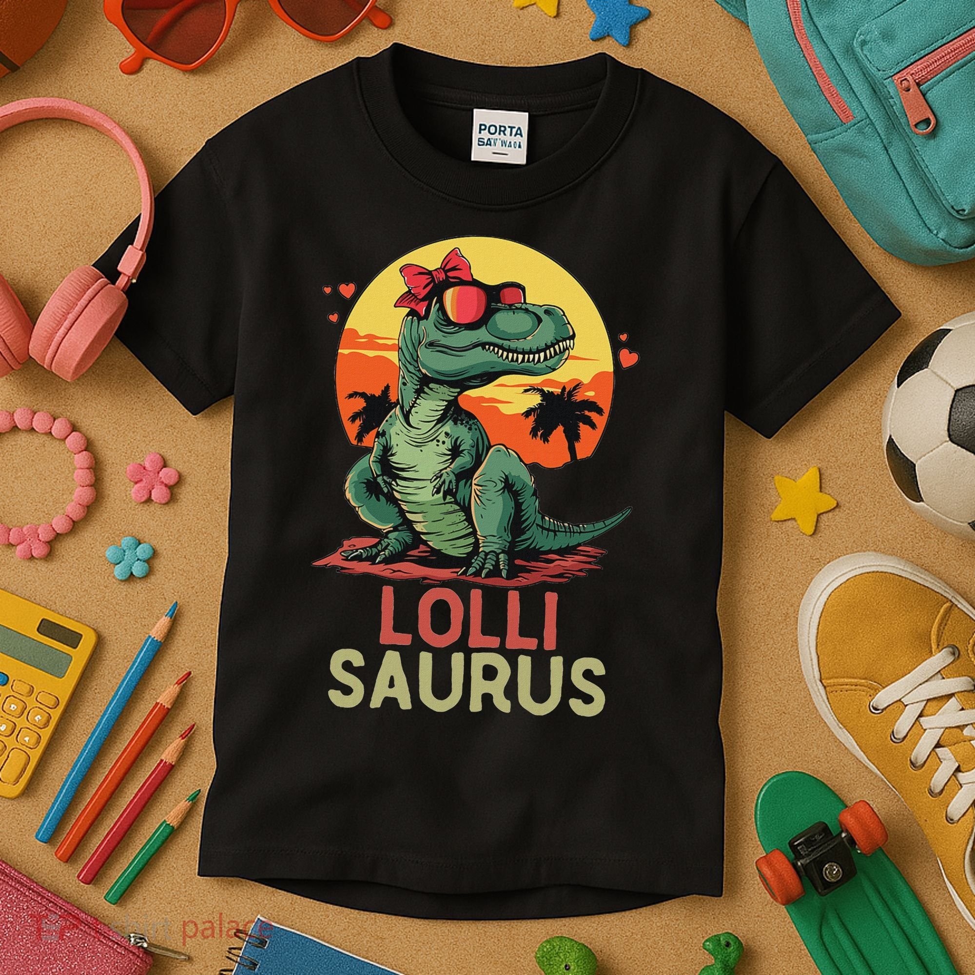 Lollisaurus Dino Dinosaur Lolli Saurus T Rex Funny Trex Kids T-Shirt