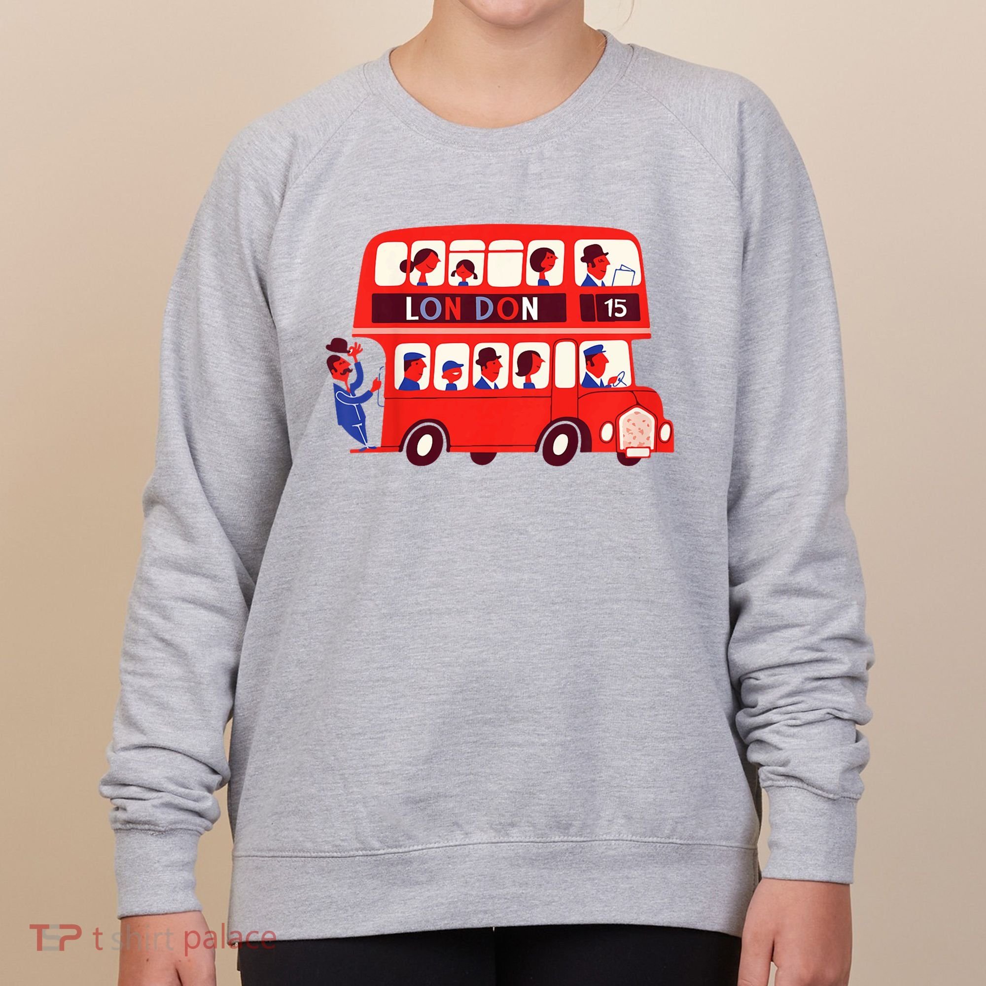 London Double Decker Bus London Red Bus British Baby Shower Women's Sweatshirt