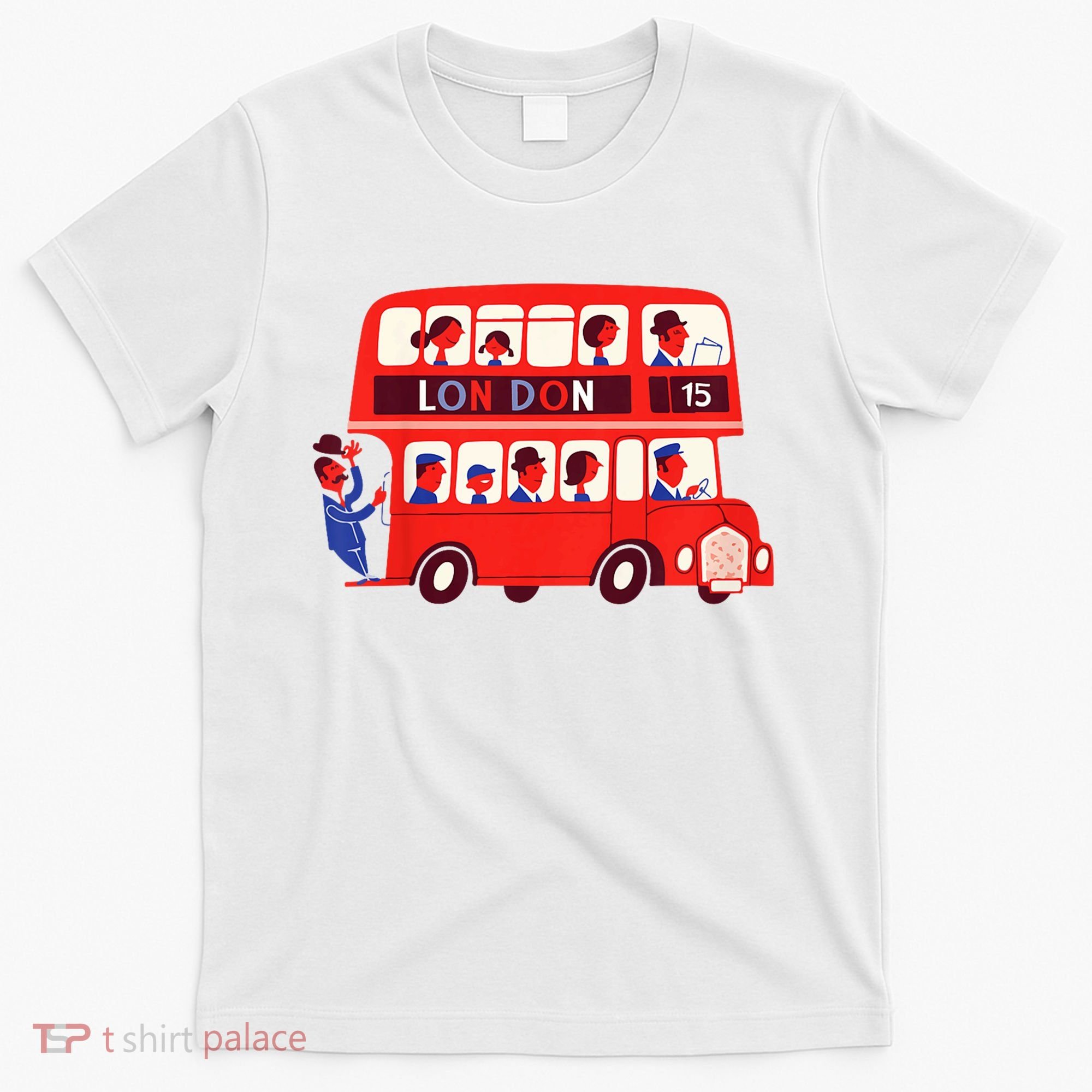 London Double Decker Bus London Red Bus British Baby Shower T-Shirt