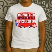 London Double Decker Bus London Red Bus British Baby Shower T-Shirt thumb 3
