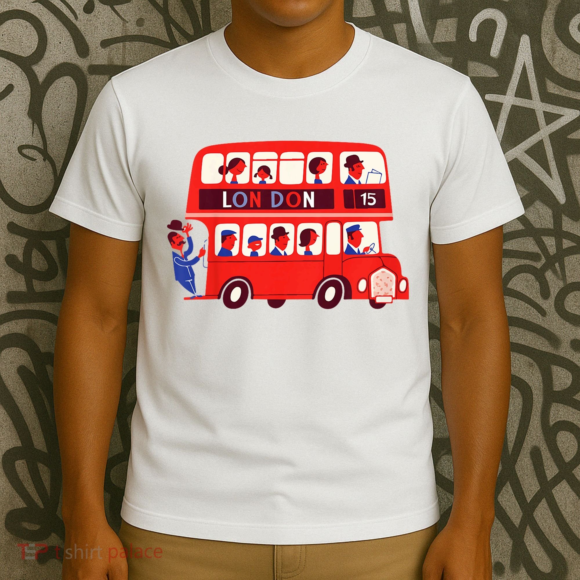 London Double Decker Bus London Red Bus British Baby Shower T-Shirt