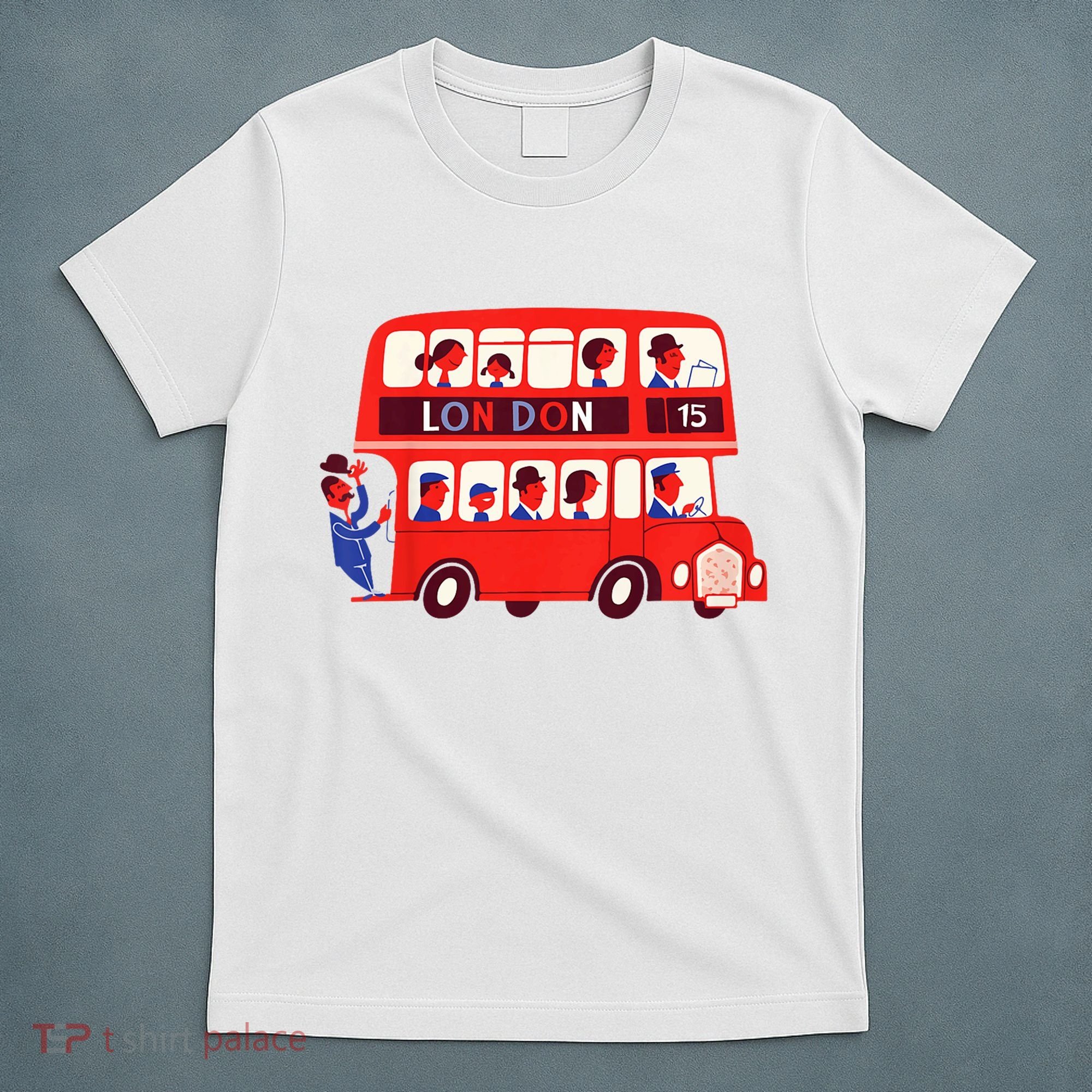 London Double Decker Bus London Red Bus British Baby Shower T-Shirt