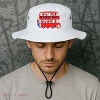 London Double Decker Bus London Red Bus British Baby Shower Bucket Hat thumb 2