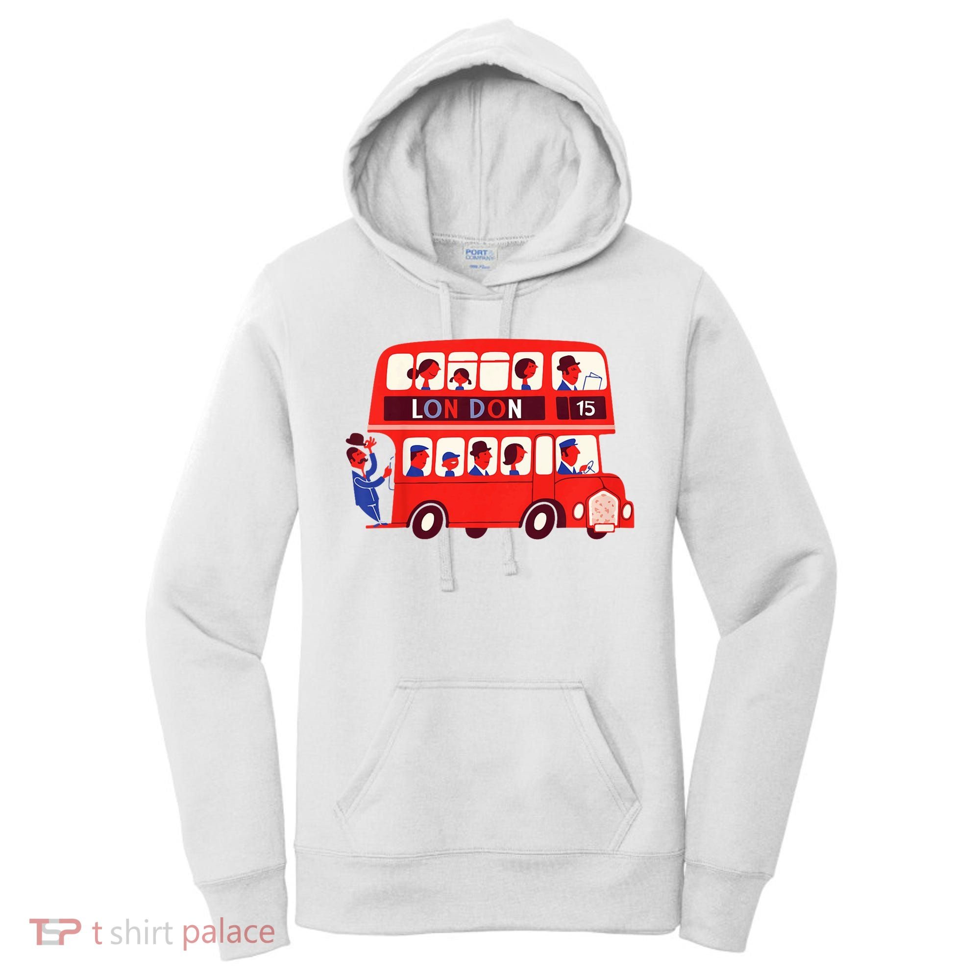 London Double Decker Bus London Red Bus British Baby Shower Women's Hoodie