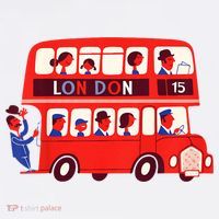 London Double Decker Bus London Red Bus British Baby Shower Mousepad thumb 1