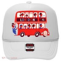 London Double Decker Bus London Red Bus British Baby Shower Hat thumb 0