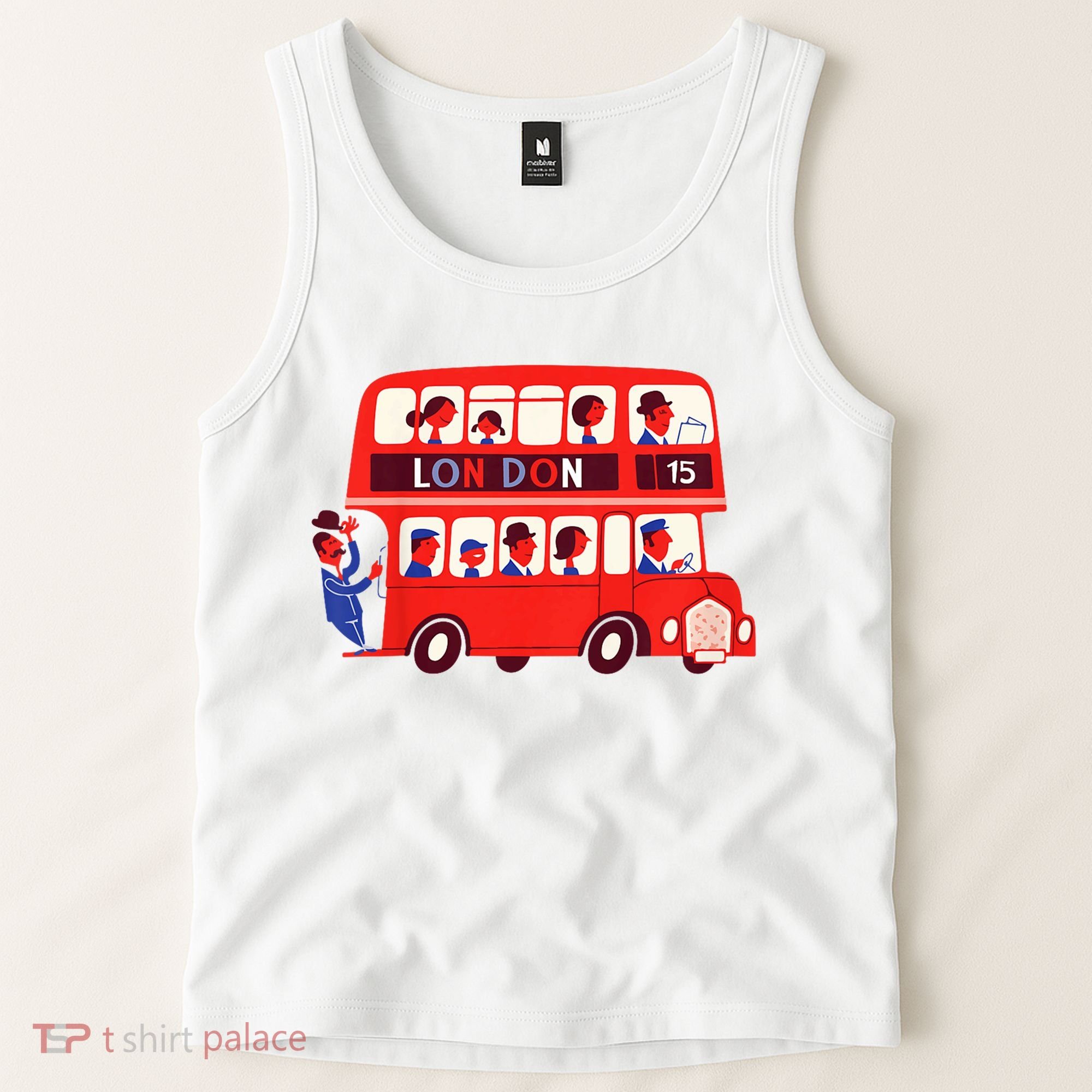 London Double Decker Bus London Red Bus British Baby Shower Tank Top