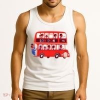 London Double Decker Bus London Red Bus British Baby Shower Tank Top thumb 3