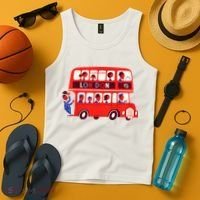 London Double Decker Bus London Red Bus British Baby Shower Tank Top thumb 4