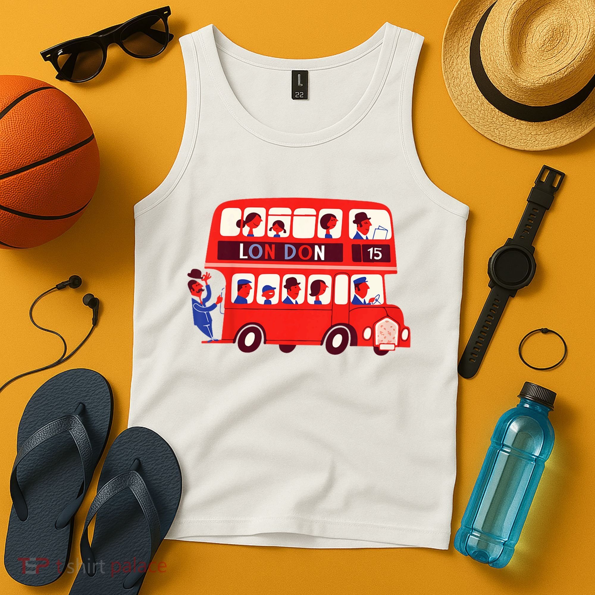 London Double Decker Bus London Red Bus British Baby Shower Tank Top