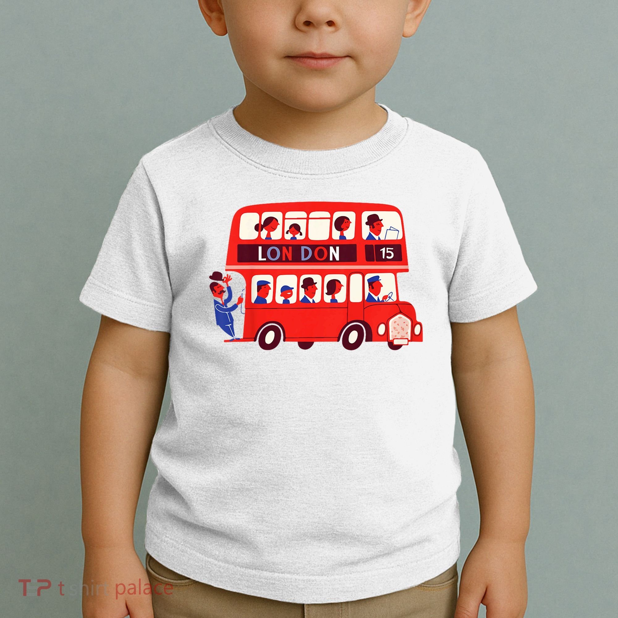 London Double Decker Bus London Red Bus British Baby Shower Toddler T-Shirt