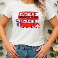 London Double Decker Bus London Red Bus British Baby Shower Women's T-Shirt thumb 2