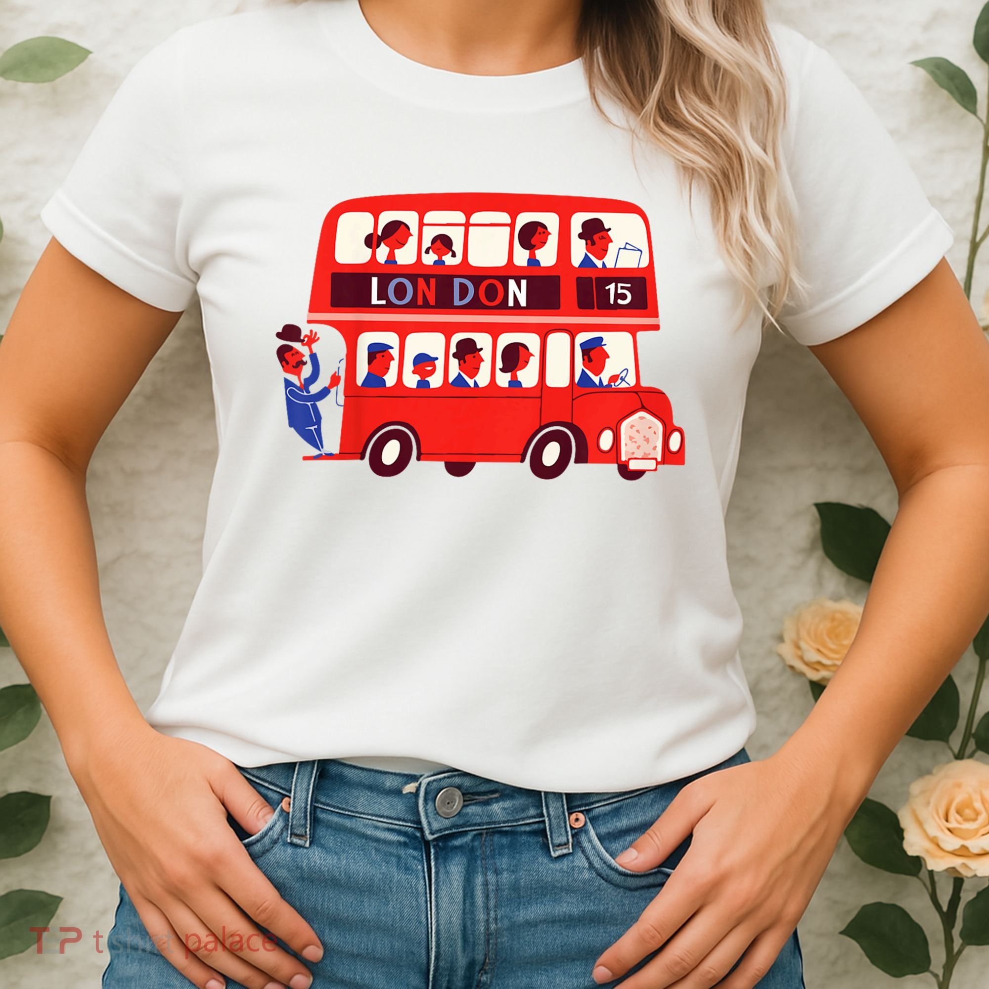 London Double Decker Bus London Red Bus British Baby Shower Women's T-Shirt