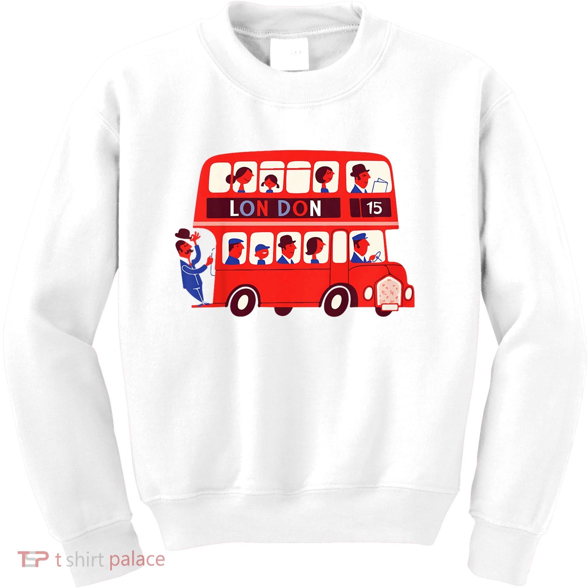 London Double Decker Bus London Red Bus British Baby Shower Kids Sweatshirt
