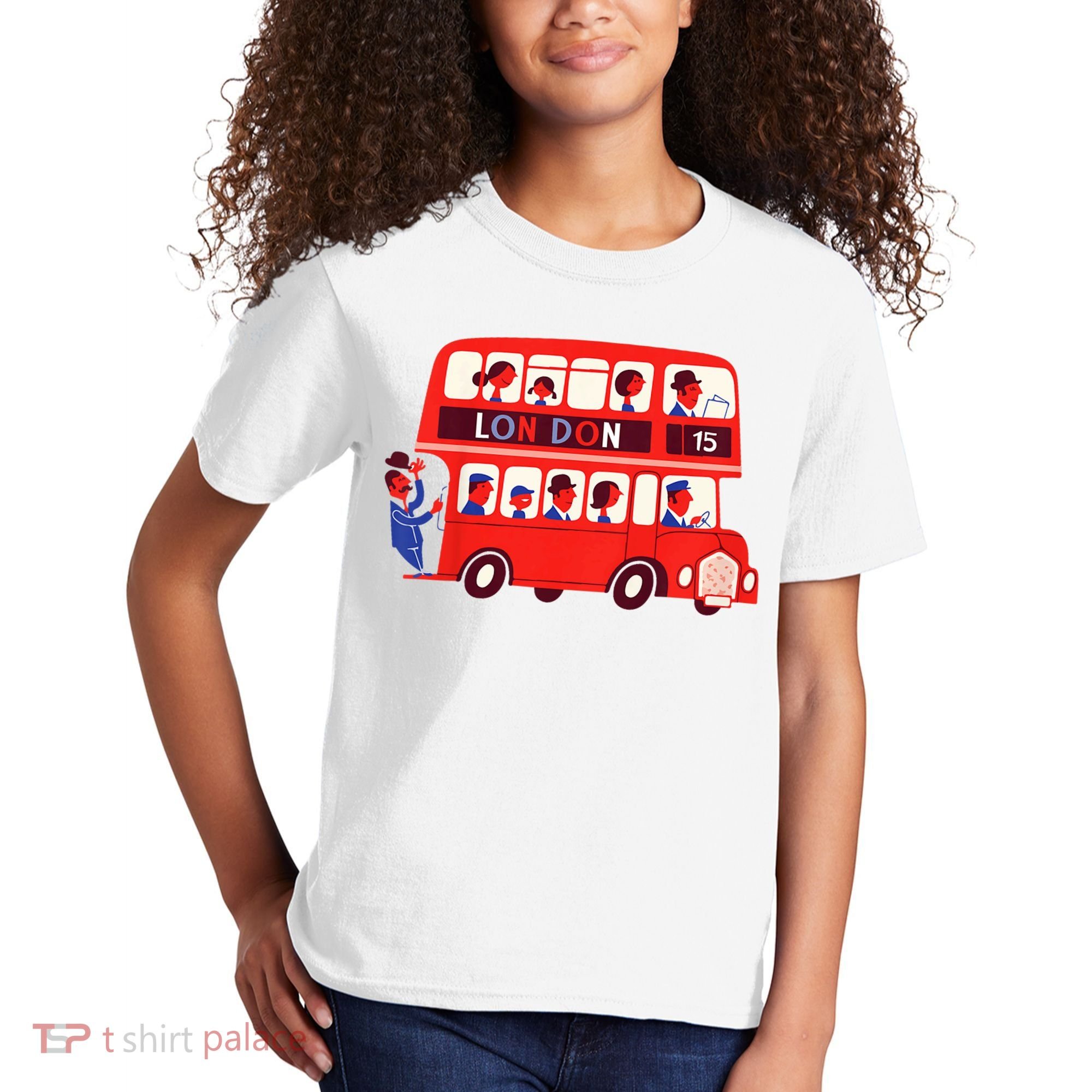 London Double Decker Bus London Red Bus British Baby Shower Kids T-Shirt