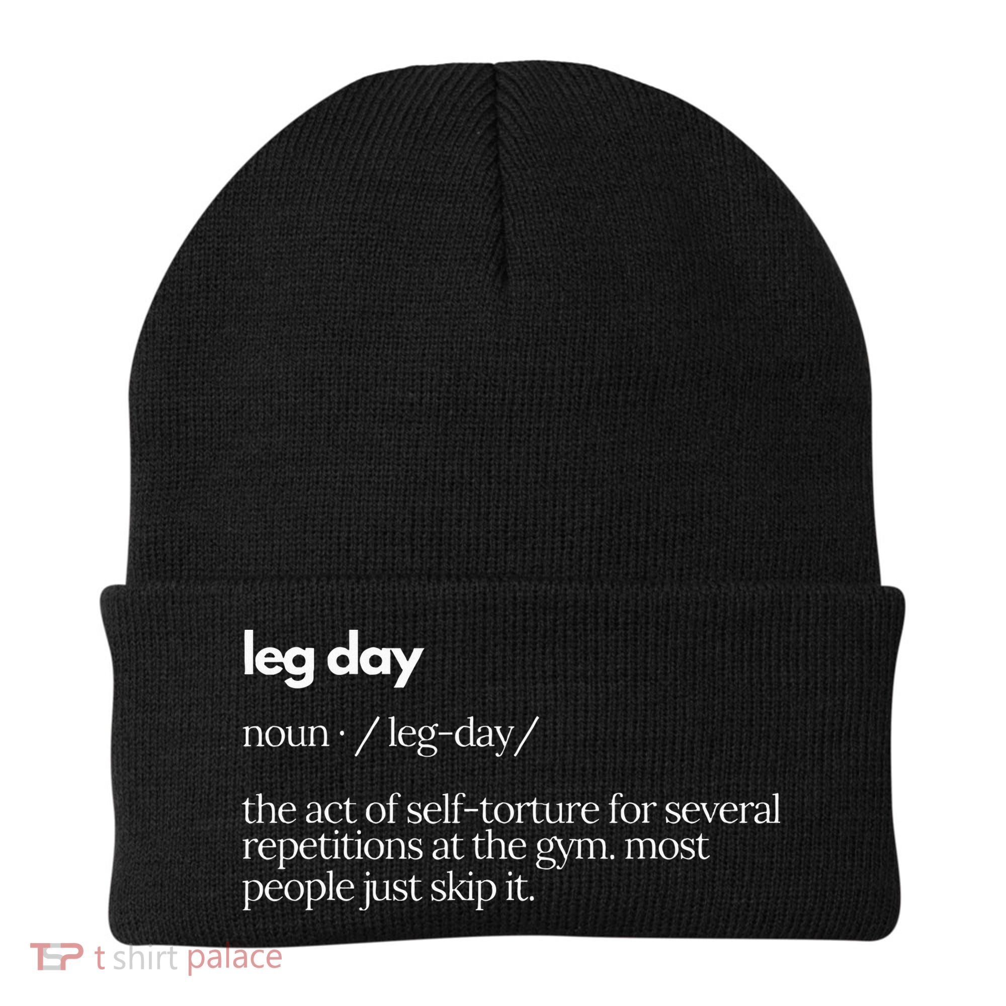 Leg Day Definition Gym Pump Cover Gym Workout  Beanie