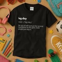 Leg Day Definition Gym Pump Cover Gym Workout  Kids T-Shirt thumb 3