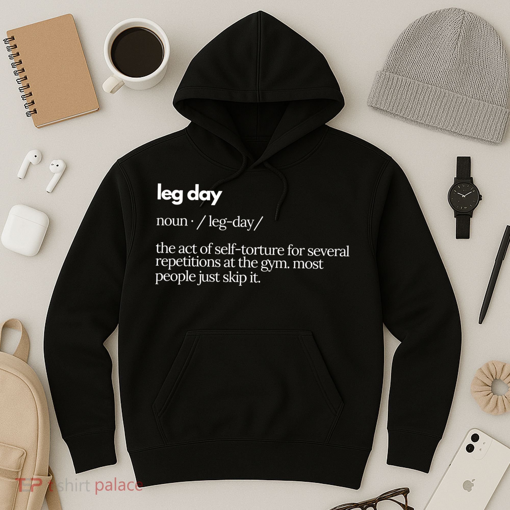 Leg Day Definition Gym Pump Cover Oversized Gym Workout Hoodie