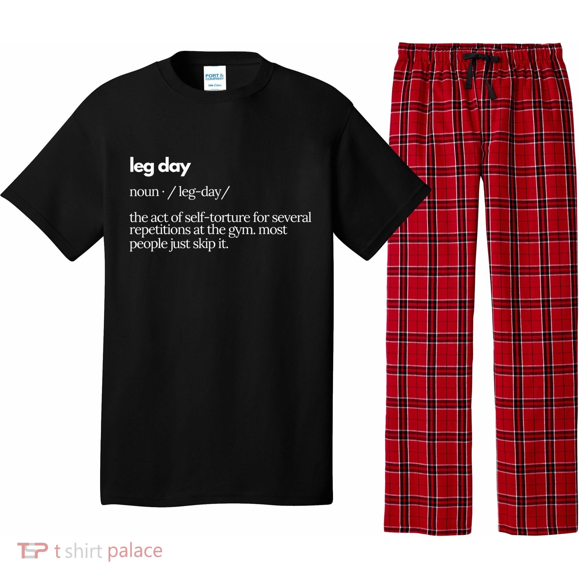 Leg Day Definition Gym Pump Cover Oversized Gym Workout Pajama Set
