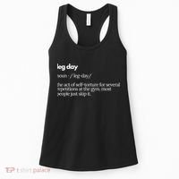 Leg Day Definition Gym Pump Cover Oversized Gym Workout Women's Tank Top thumb 0