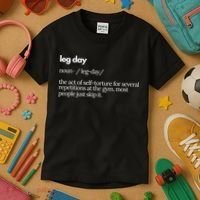 Leg Day Definition Gym Pump Cover Oversized Gym Workout Kids T-Shirt thumb 3