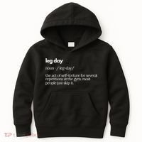 Leg Day Definition Exercise Workout Gym Pump Kids Hoodie thumb 0