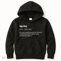 Leg Day Definition Exercise Workout Gym Pump Kids Hoodie thumb 0