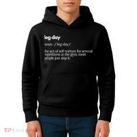 Leg Day Definition Exercise Workout Gym Pump Kids Hoodie thumb 4