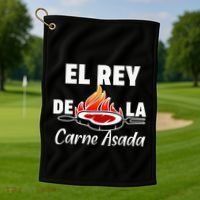 Latino Dad El Rey De La Carne Asada Golf Towel thumb 1
