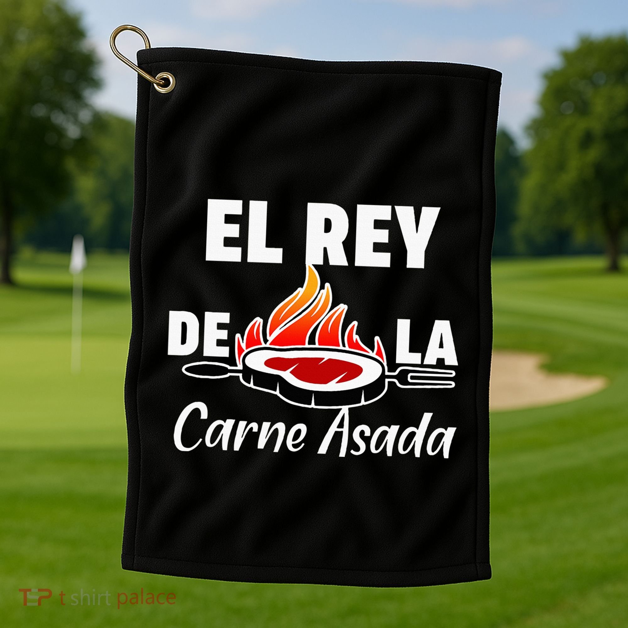 Latino Dad El Rey De La Carne Asada Golf Towel