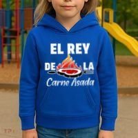 Latino Dad El Rey De La Carne Asada Kids Hoodie thumb 3