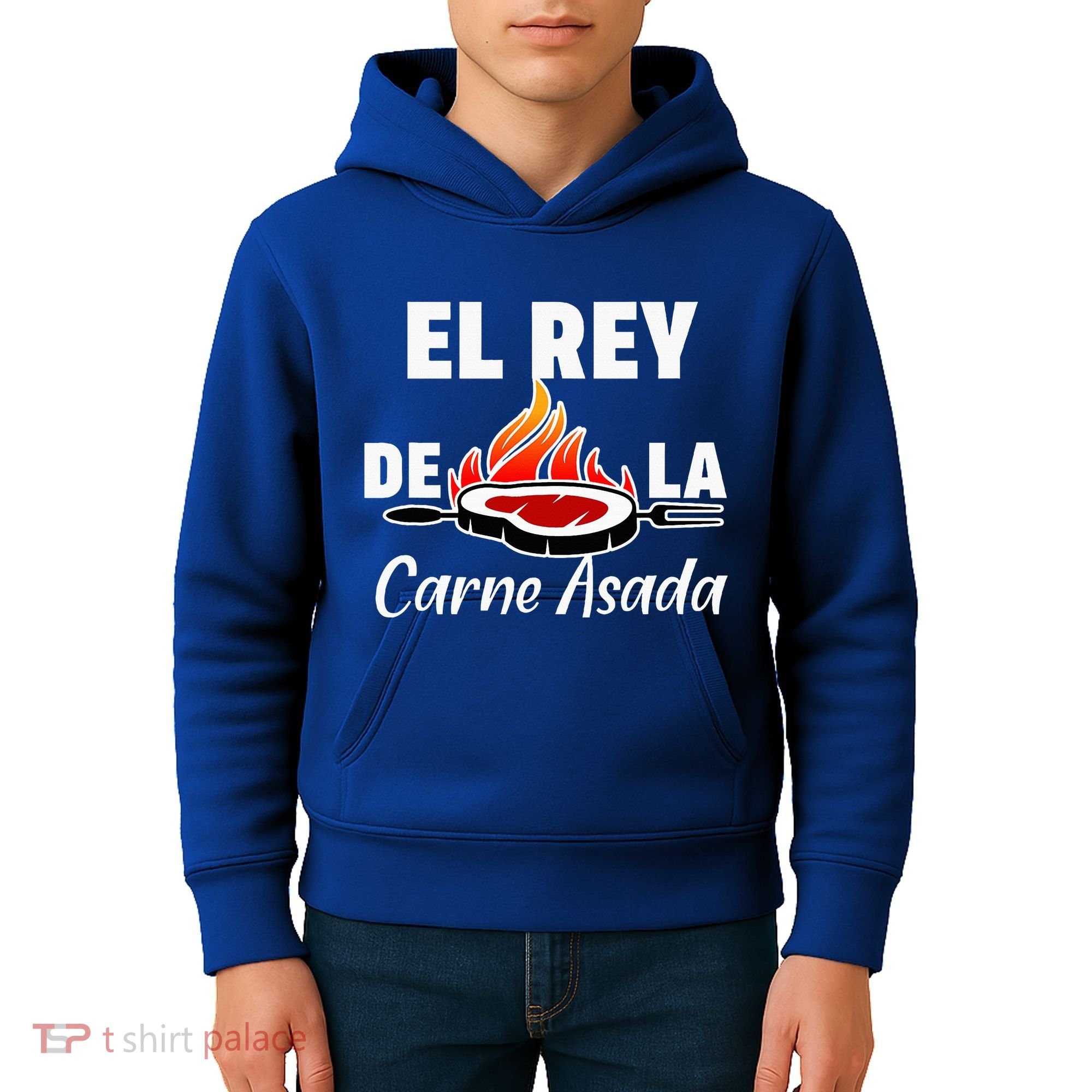 Latino Dad El Rey De La Carne Asada Kids Hoodie